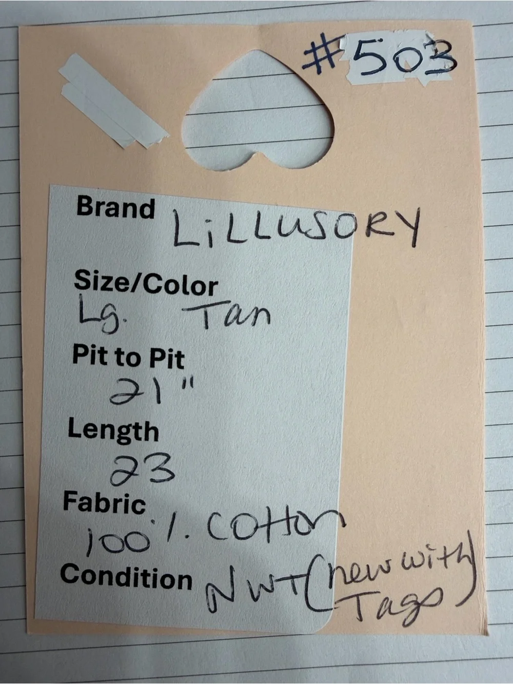 LILLUSORY 100% Cotton Sweater Top Large Beige Knit Sleeveless With Pocket - Picture 10 of 10